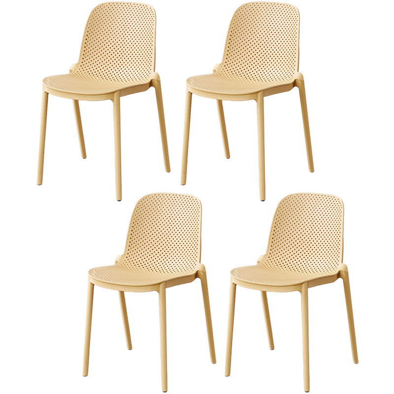 Dining Room Stacking Dining Chair Contemporary Style Plastic Side Chair