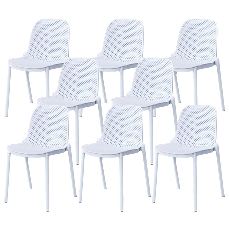 Dining Room Stacking Dining Chair Contemporary Style Plastic Side Chair