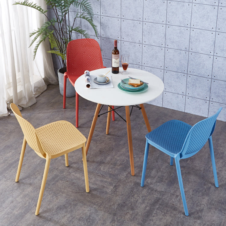 Dining Room Stacking Dining Chair Contemporary Style Plastic Side Chair