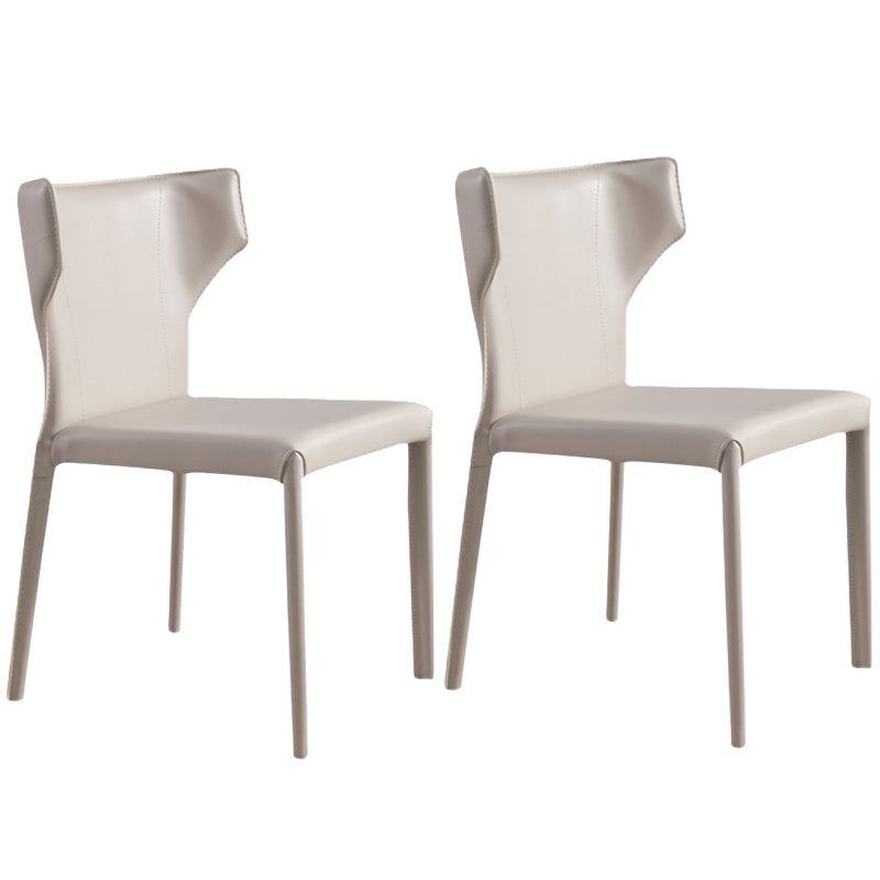 Modern Style Leather Matte Finish Side Chair Wingback Side Chair for Dinning Room