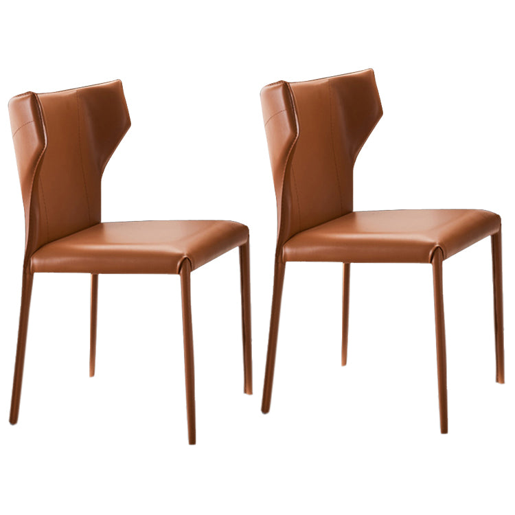 Modern Style Leather Matte Finish Side Chair Wingback Side Chair for Dinning Room