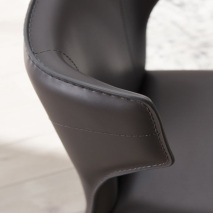 Modern Style Leather Matte Finish Side Chair Wingback Side Chair for Dinning Room