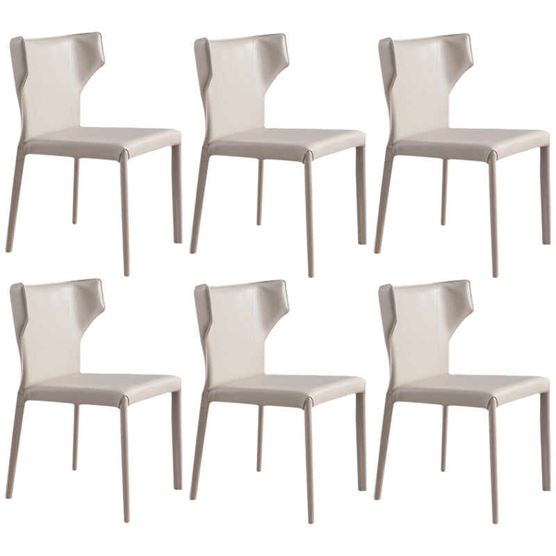 Modern Style Leather Matte Finish Side Chair Wingback Side Chair for Dinning Room