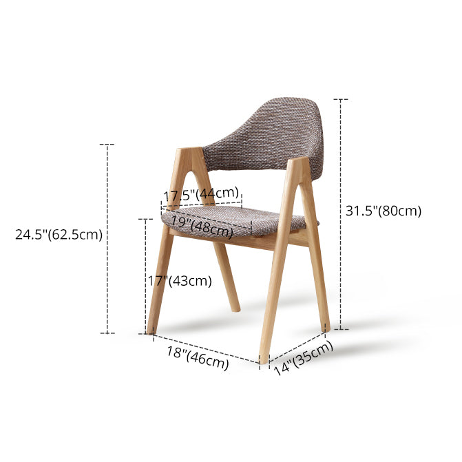 Modern Style Wood Dining Room Chair Open Back Dining Side Chair for Home Use