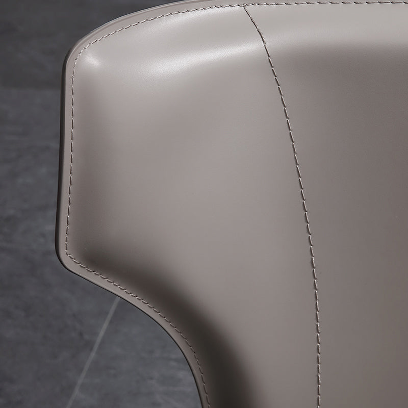 Modern Contemporary Leather Dining Chair Pure Color Wingback Side Chair