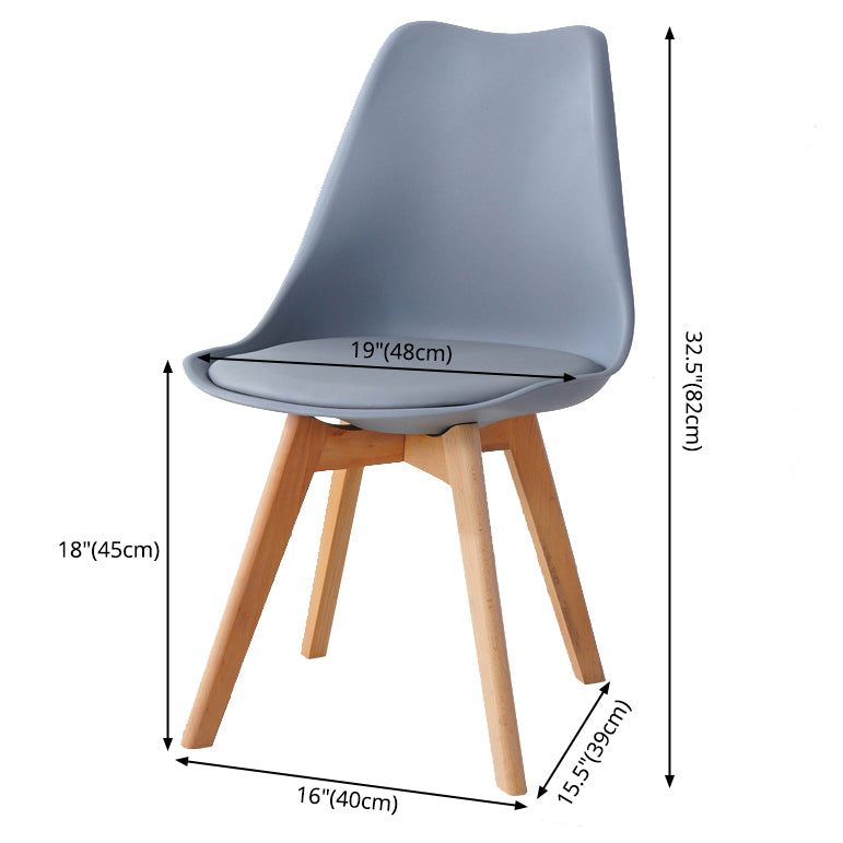 Glam Style Dining Room Wooden Side Chair Matte Finish Solid Back Dining Chair