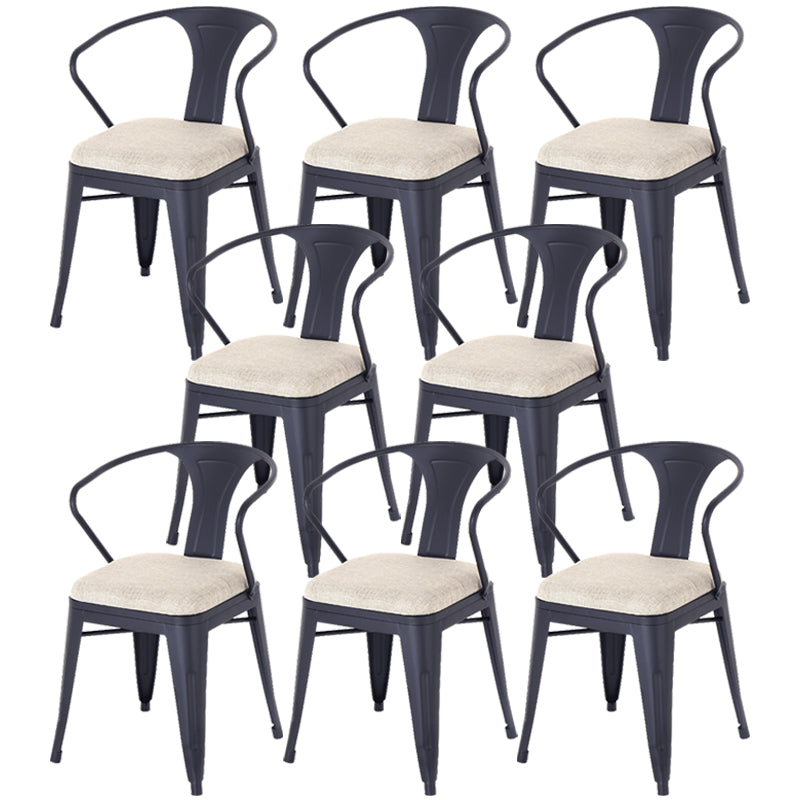 Industrial Dining Chair Slat Back Side Chair with Metal Legs for Home Use