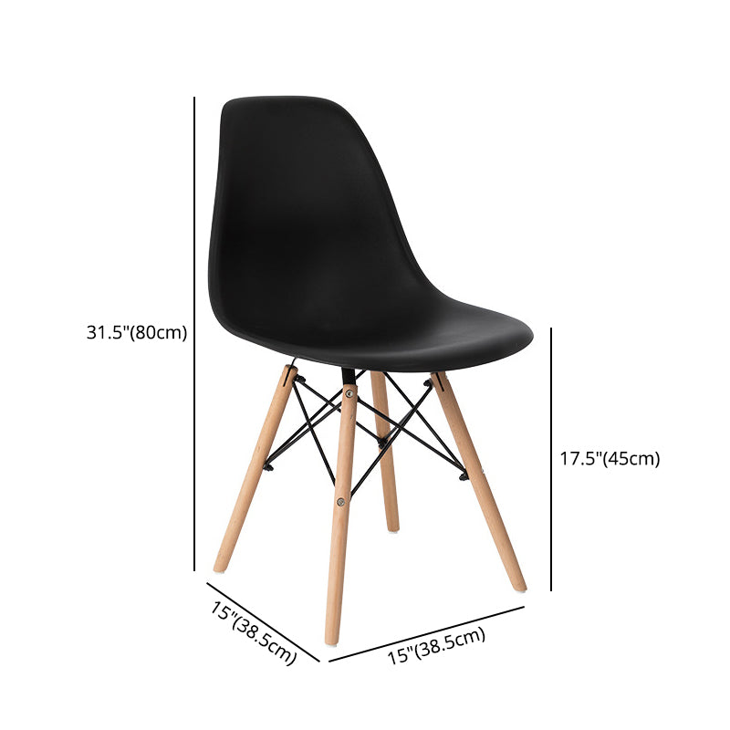 Contemporary Kitchen Dining Side Chair Wood Solid Back Dining Side Chair