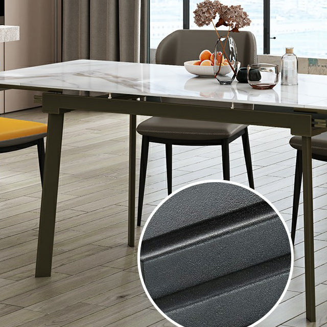 Contemporary Sintered Stone Dining Furniture with Rectangle DiningSet with Removable Leaf