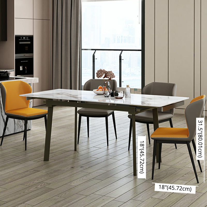 Contemporary Sintered Stone Dining Furniture with Rectangle DiningSet with Removable Leaf