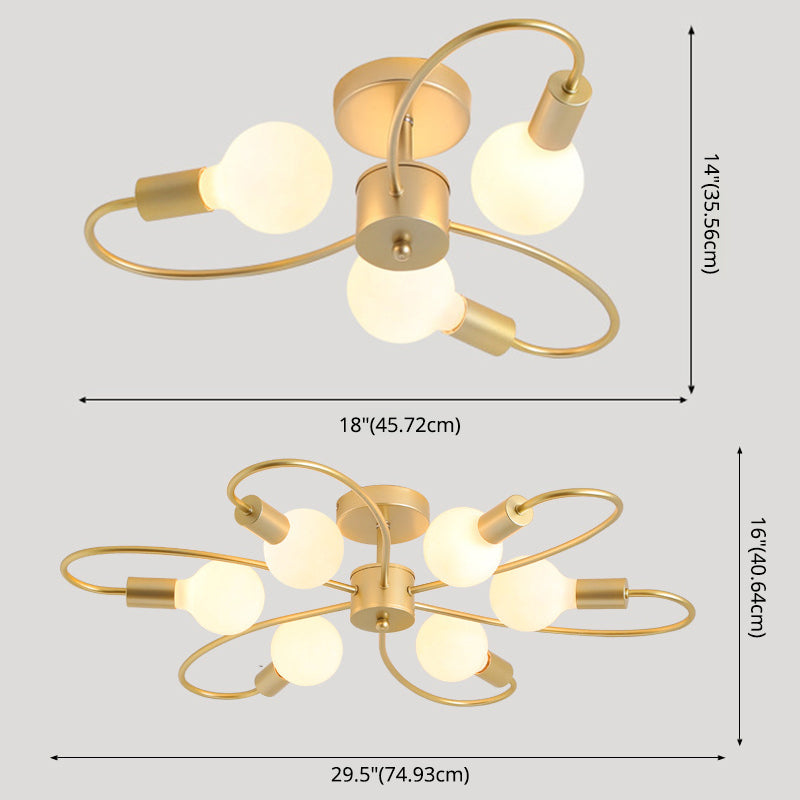 Metal Modern Flush Mount Techo Luces de techo Starburst Flush Mount para sala de estar