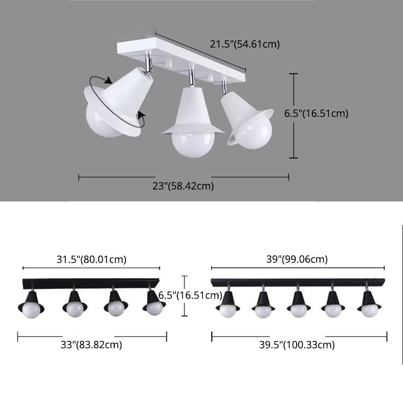 Fer à fer forgé à montagne de salon moderne plafond monté avec projecteur avec projecteur