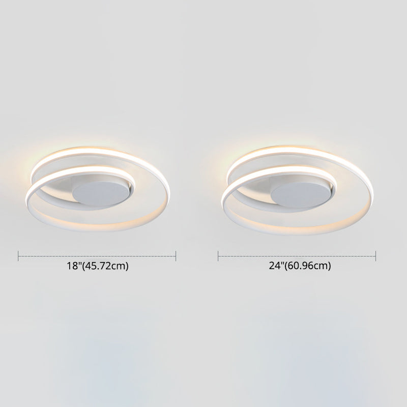 Aluminum Swirl Wave Semi Led Flush Mount Ceiling Light Fixtures Modern 1-Light Semi Flush Light