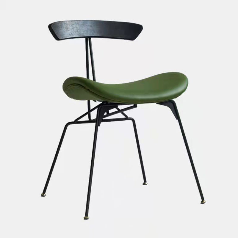 Minimalist Opening Back Kitchen Dining Side Chair Metal Black Dining Side Chair