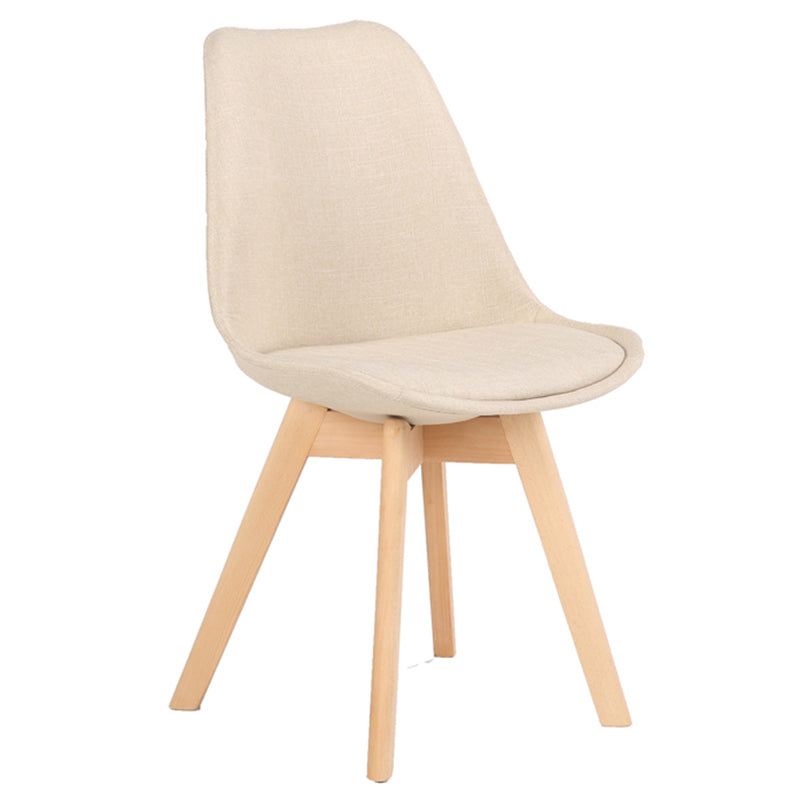 Scandinavian Dining Chair 17'' Wide Solid Back Chair with Wood Legs for Home Use