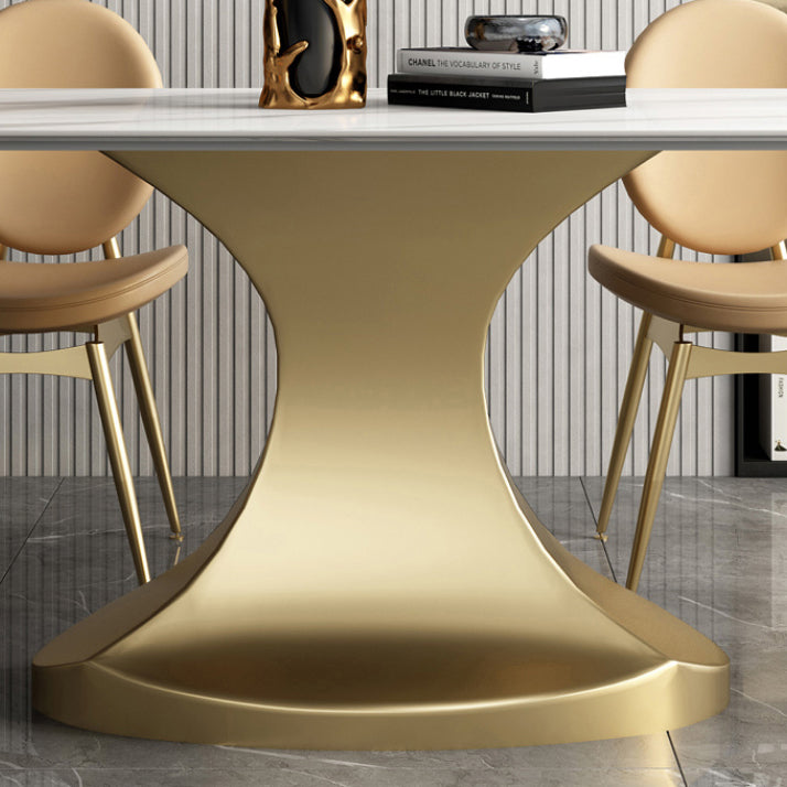 Minimalist Style Table Set with Rectangle Shape Table and Upholstered Chairs