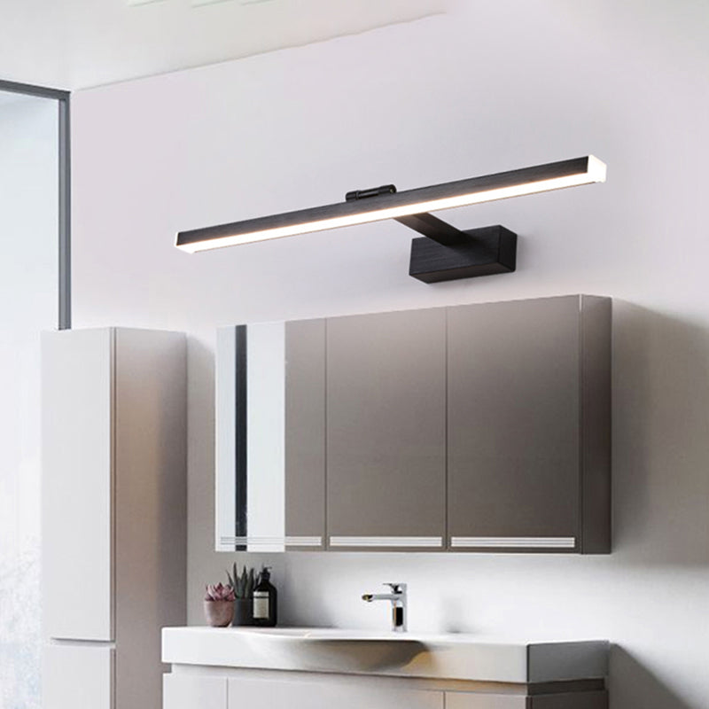 Metal Shade Linear Swing Arm Lights Medro de pared Moderna 1 Cabeza de montaje en la pared en negro