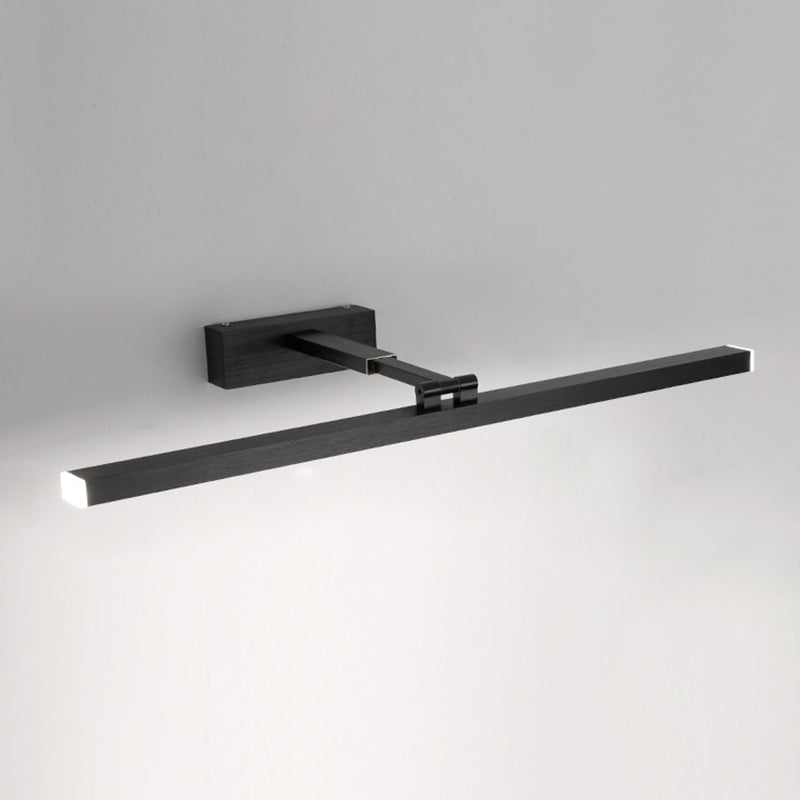 Metal Shade Linear Swing Arm Lights Medro de pared Moderna 1 Cabeza de montaje en la pared en negro