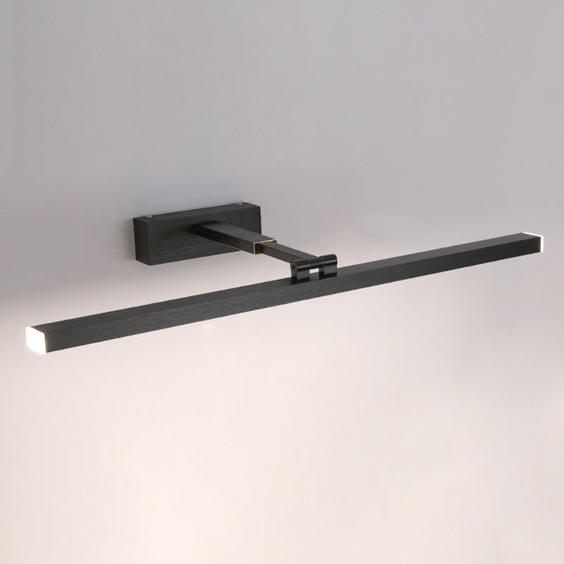 Metal Shade Linear Swing Arm Lights Medro de pared Moderna 1 Cabeza de montaje en la pared en negro