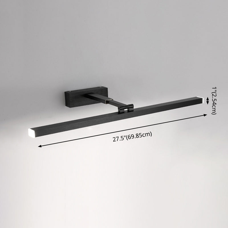 Metal Shade Linear Swing Arm Lights Medro de pared Moderna 1 Cabeza de montaje en la pared en negro