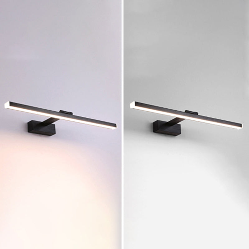 Metal Shade Linear Swing Arm Lights Medro de pared Moderna 1 Cabeza de montaje en la pared en negro