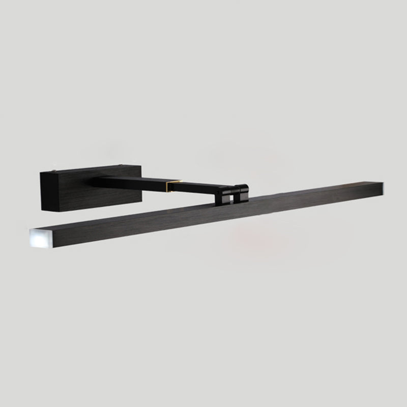 Metal Shade Linear Swing Arm Lights Medro de pared Moderna 1 Cabeza de montaje en la pared en negro