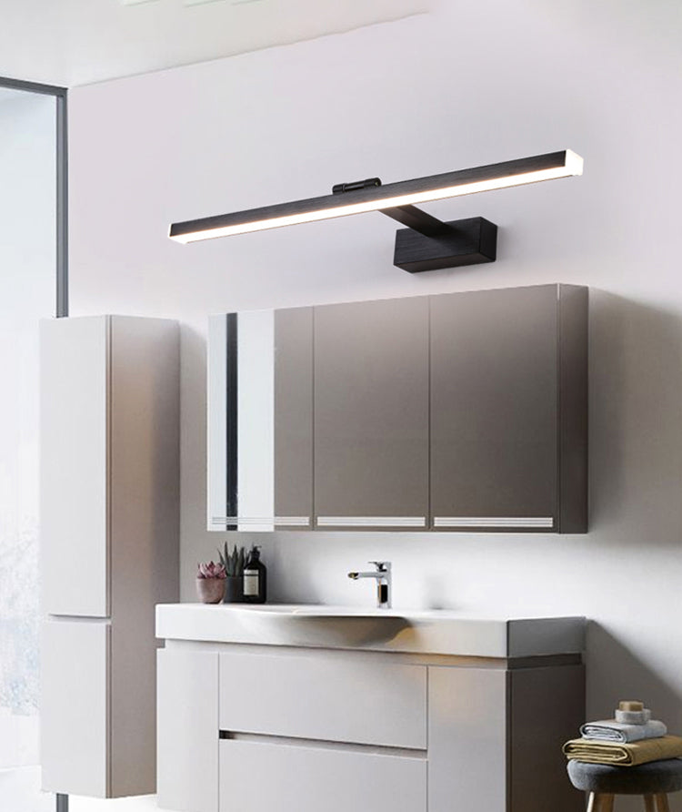 Metal Shade Linear Swing Arm Lights Medro de pared Moderna 1 Cabeza de montaje en la pared en negro