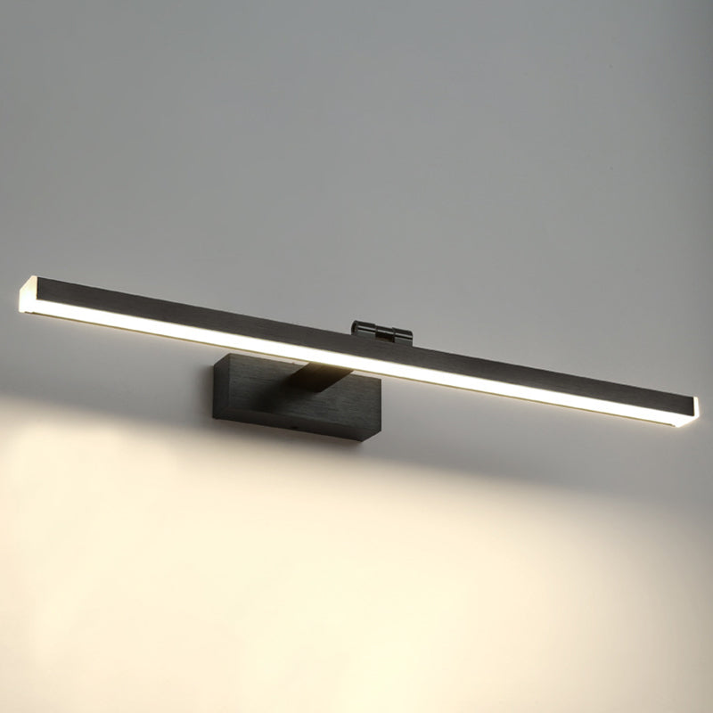 Linear Shade Swing Arm Wall Lighting Modern Style Metal 1 Light Sconce Lamp in Black