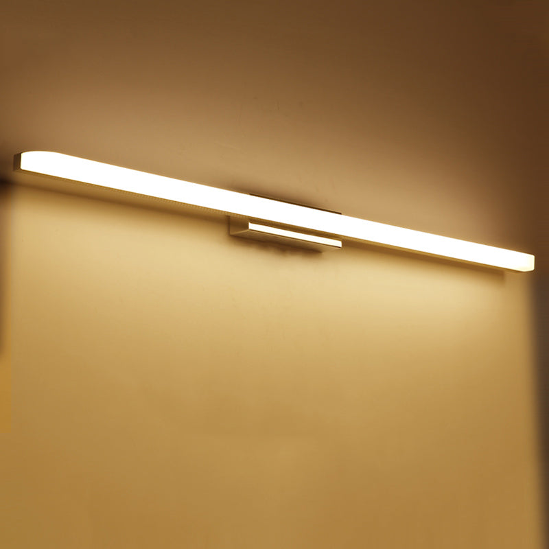 1 luces de sombra lineal matones de pared moderna iluminación de pared de espejo de estilo simple en plata