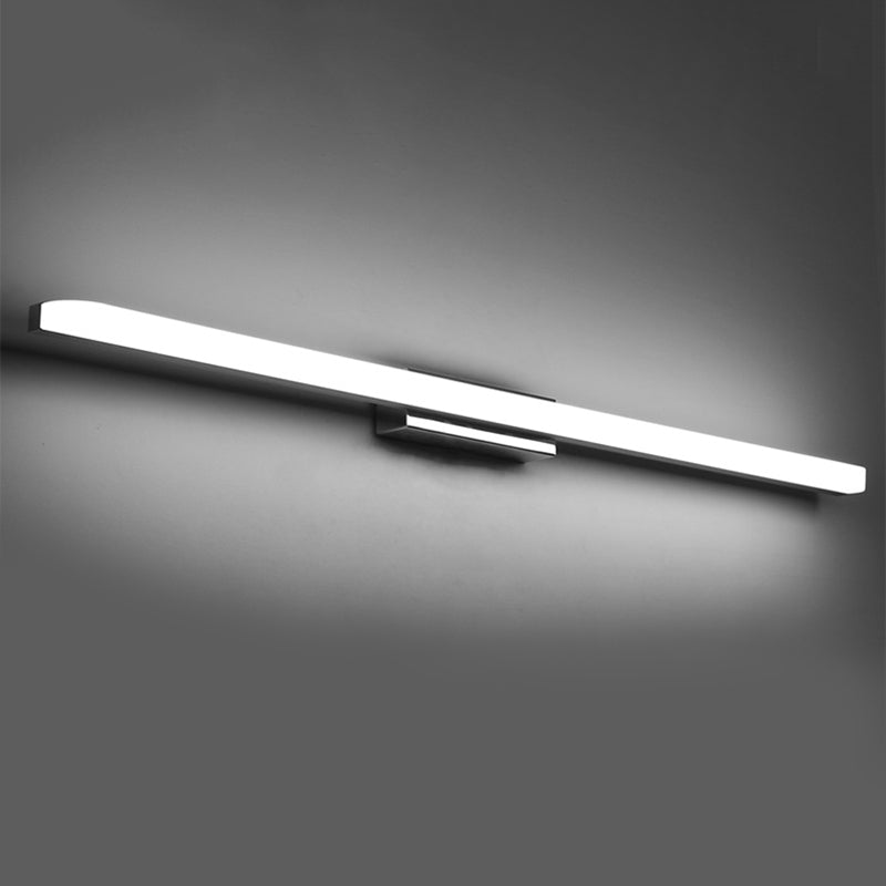 1 luces de sombra lineal matones de pared moderna iluminación de pared de espejo de estilo simple en plata