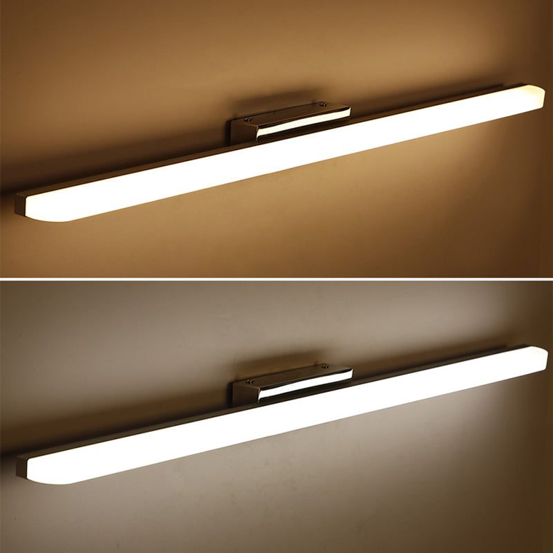 1 luces de sombra lineal matones de pared moderna iluminación de pared de espejo de estilo simple en plata