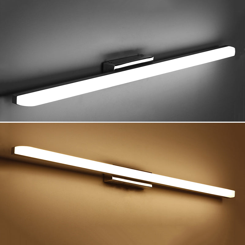 1 luces de sombra lineal matones de pared moderna iluminación de pared de espejo de estilo simple en plata