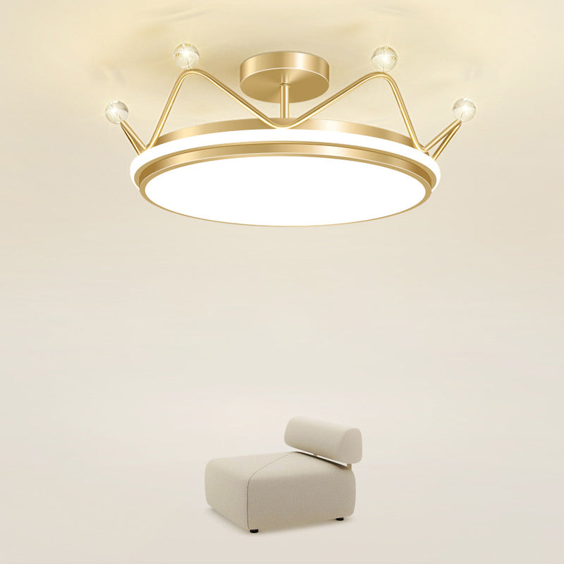 Crown Modeling Child Room LED Flush Mounted lampe acrylic enfants plafond de surface