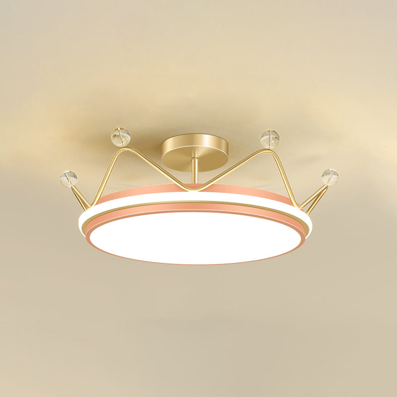 Crown Modelling Child Room LED Flush Mounted Lamp Acrylic Kids Surface Ceiling Light