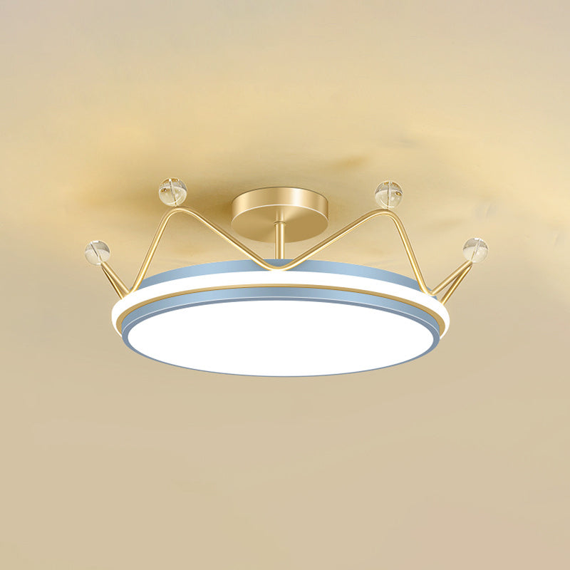 Crown Modeling Child Room LED Flush Mounted lampe acrylic enfants plafond de surface