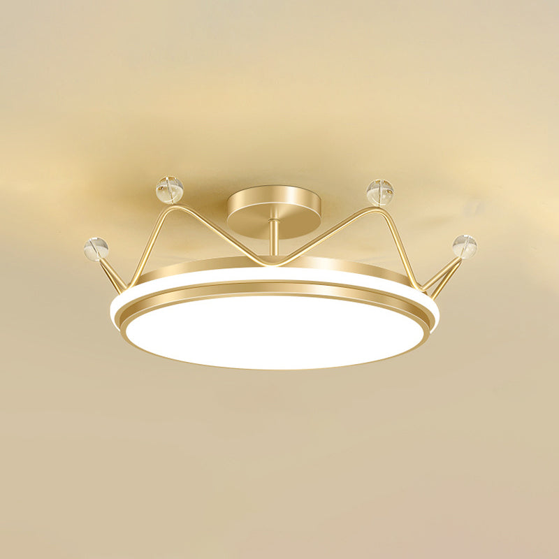 Crown Modeling Child Room LED Flush Mounted lampe acrylic enfants plafond de surface