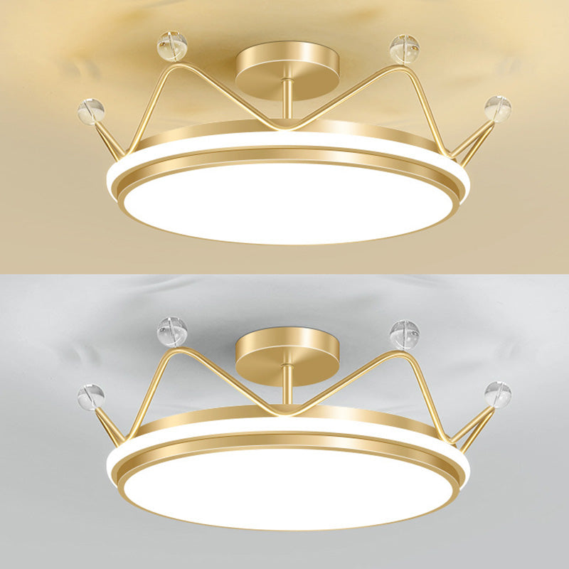 Crown Modeling Child Room LED Flush Mounted lampe acrylic enfants plafond de surface