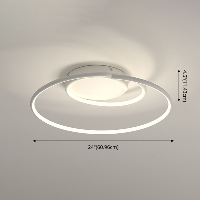 Aluminium LED Flush Mount Modern 1 Light Lightture de plafond pour chambre à coucher