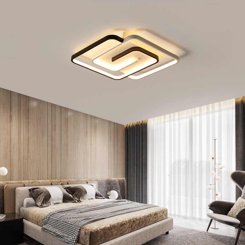 Modern Style Geometric Flush Ceiling Light Fixtures Black and White Flush Mount Led Lights