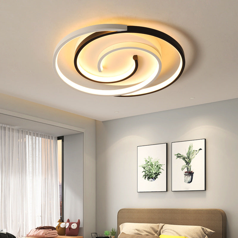 Modern Style Geometric Flush Ceiling Light Fixtures Black and White Flush Mount Led Lights