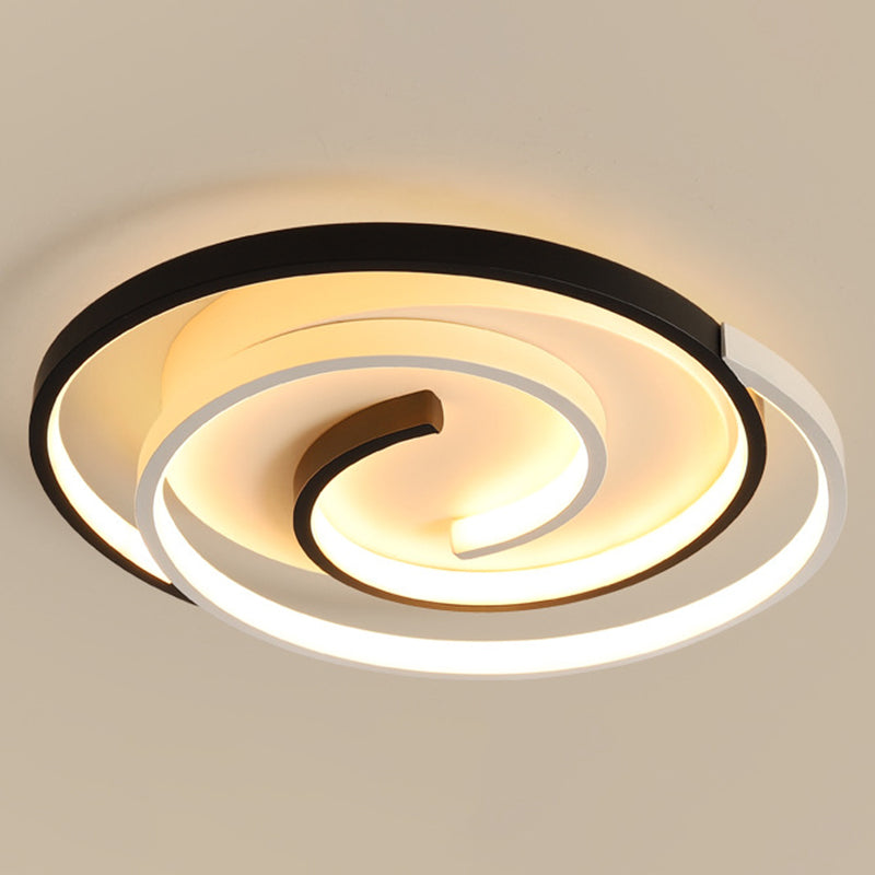 Modern Style Geometric Flush Ceiling Light Fixtures Black and White Flush Mount Led Lights