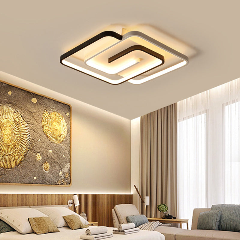 Modern Style Geometric Flush Ceiling Light Fixtures Black and White Flush Mount Led Lights