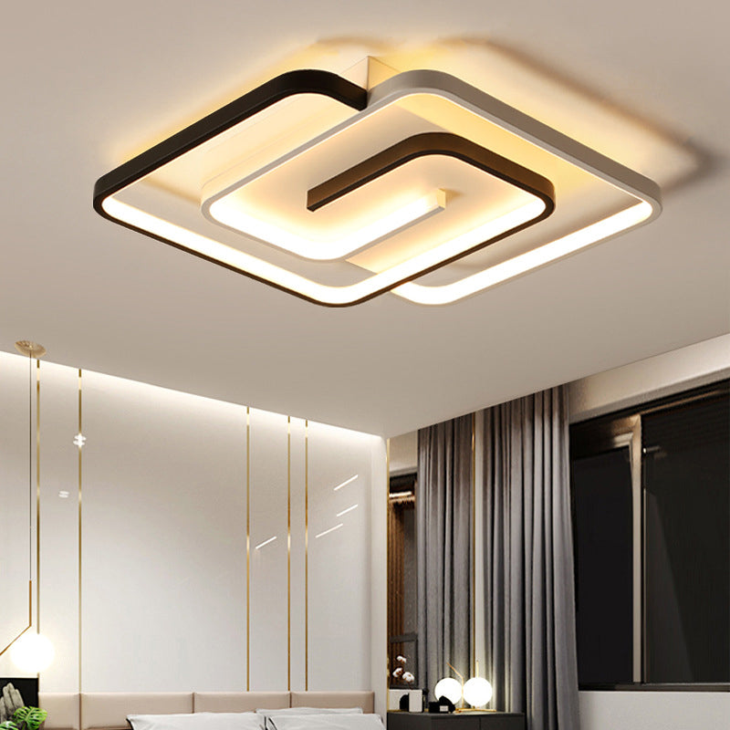 Modern Style Geometric Flush Ceiling Light Fixtures Black and White Flush Mount Led Lights