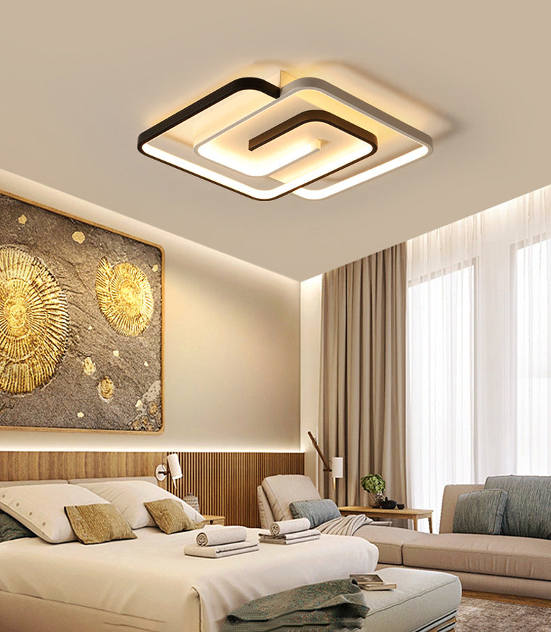 Modern Style Geometric Flush Ceiling Light Fixtures Black and White Flush Mount Led Lights