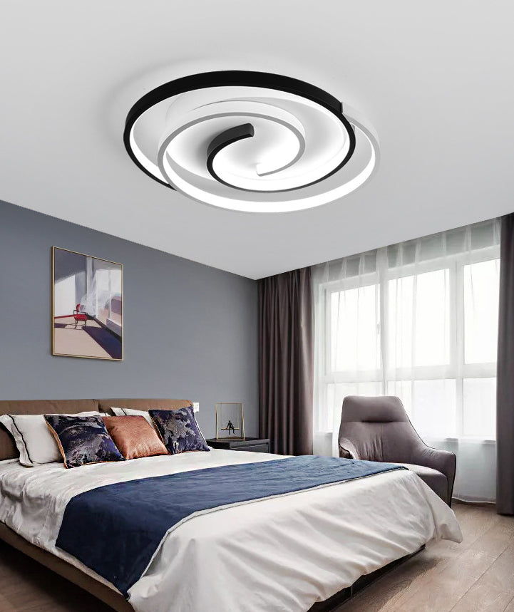 Modern Style Geometric Flush Ceiling Light Fixtures Black and White Flush Mount Led Lights