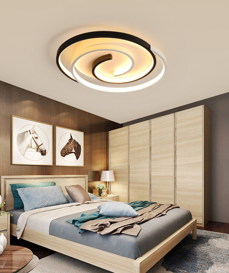 Modern Style Geometric Flush Ceiling Light Fixtures Black and White Flush Mount Led Lights