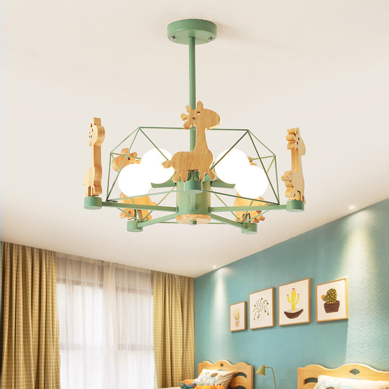 Lovely Deer Flush Ceiling Light Metal and Acrylic Light Fixture for Child Room