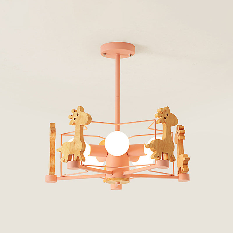 Lovely Deer Flush Ceiling Light Metal and Acrylic Light Fixture for Child Room