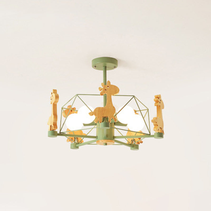 Beau cerf flush plafonnier en métal et luminaire en acrylique pour la salle des enfants