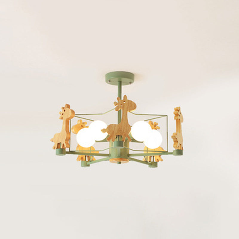 Lovely Deer Flush Ceiling Light Metal and Acrylic Light Fixture for Child Room